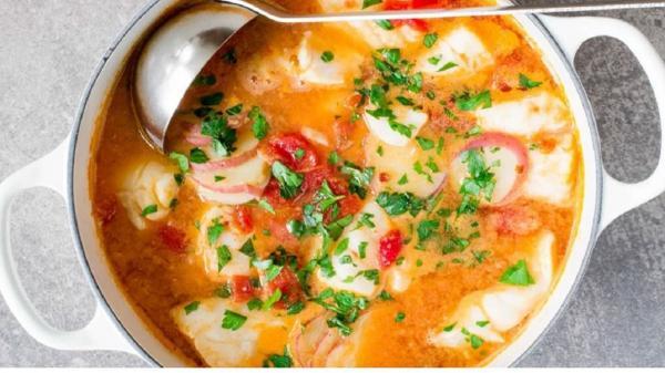 طرز تهیه سوپ ماهی زعفرانی
